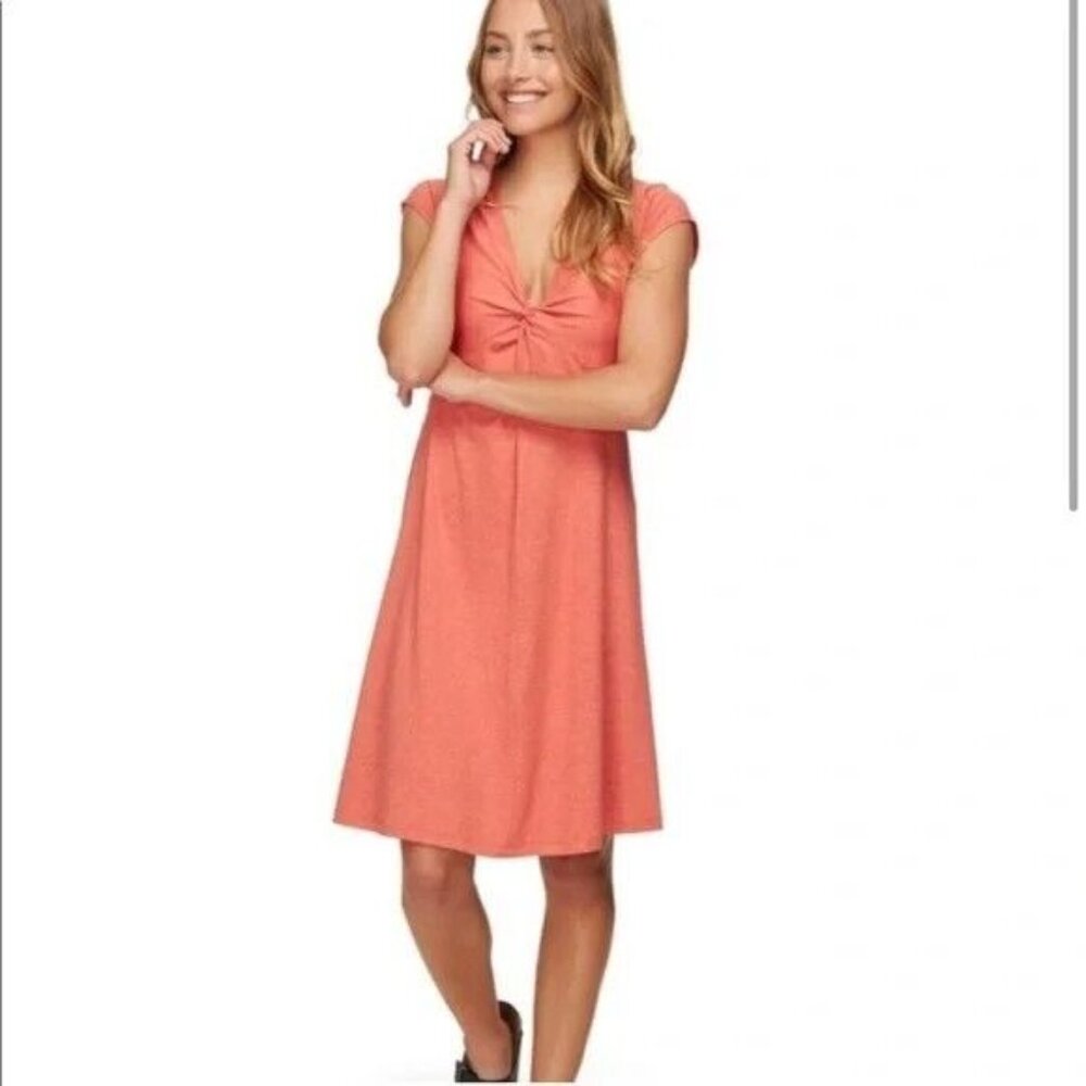 PATAGONIA Seabrook Bandha Twist Neck Dress in Coral Sz S W6728